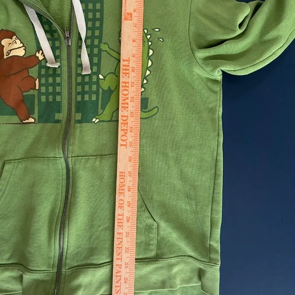 Playful Cartoon Style Zip-up Green Hoodie - Picture 7 of 10